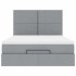 Estructura cama otomana con colchón tela gris claro 140x190