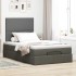 Estructura cama otomana colchón tela gris oscuro