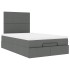 Estructura cama otomana colchón tela gris oscuro