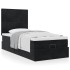 Estructura cama otomana colchones terciopelo negro 90x200