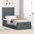 Estructura cama otomana colchones terciopelo gris