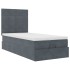Estructura cama otomana colchones terciopelo gris