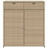 Armario de almacenaje de jardín ratán PE beige 105x55x113