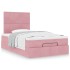 Estructura de cama otomana colchones terciopelo rosa