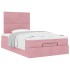 Estructura de cama otomana colchones terciopelo rosa