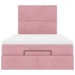 Estructura de cama otomana colchones terciopelo rosa