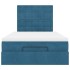 Estructura de cama otomana colchones terciopelo azul