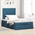Estructura de cama otomana colchones terciopelo azul