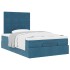 Estructura de cama otomana colchones terciopelo azul