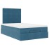 Estructura de cama otomana colchones terciopelo azul