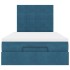 Estructura de cama otomana colchones terciopelo azul