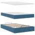 Estructura de cama otomana colchones terciopelo azul