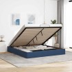 Estructura de cama otomana sin colchón tela azul 200x200 cm