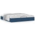 Estructura de cama otomana sin colchón tela azul 200x200