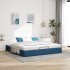 Estructura de cama otomana sin colchón tela azul