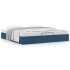 Estructura de cama otomana sin colchón tela azul