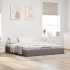 Estructura cama otomana sin colchón tela gris pardo 180x200