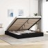 Estructura de cama otomana sin colchón negra 160x200