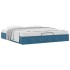 Estructura de cama otomana sin colchón azul oscuro 160x200