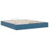 Estructura de cama otomana sin colchón azul oscuro 160x200
