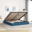 Estructura de cama otomana sin colchón azul oscuro 200x200 cm