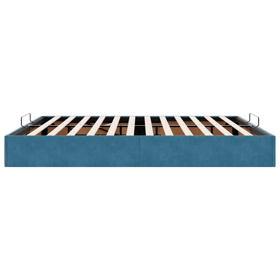 Estructura de cama otomana sin colchón azul oscuro 200x200