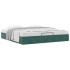 Estructura de cama otomana sin colchón verde oscuro 180x200