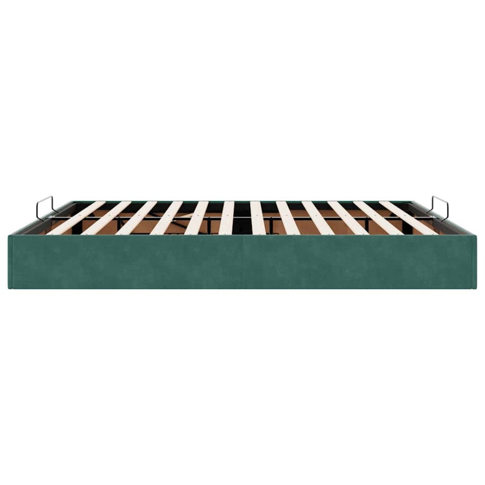Estructura de cama otomana sin colchón verde oscuro 180x200