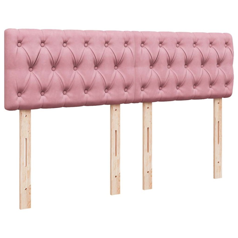 Estructura cama otomana con colchón terciopelo rosa 140x190