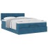 Estructura de cama otomana con colchón azul oscuro 140x200