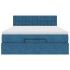Estructura de cama otomana con colchón azul oscuro 140x200