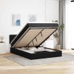 Estructura de cama otomana con colchón terciopelo negro