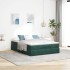 Estructura de cama otomana con colchón verde oscuro 140x200