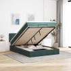 Estructura de cama otomana con colchón verde oscuro 140x200 cm