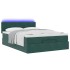Estructura de cama otomana con colchón verde oscuro 140x200