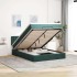 Estructura de cama otomana con colchón verde oscuro 140x200