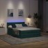 Estructura de cama otomana con colchón verde oscuro 140x200