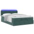 Estructura de cama otomana con colchón verde oscuro 140x200
