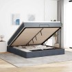 Estructura de cama otomana con colchón gris oscuro 180x200cm