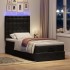 Estructura cama otomana colchones terciopelo negro 90x200