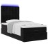 Estructura cama otomana colchones terciopelo negro 90x200
