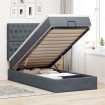 Estructura cama otomana colchones terciopelo gris oscuro