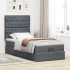 Estructura cama otomana colchones terciopelo gris