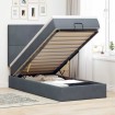 Estructura cama otomana colchones gris oscuro 90x190cm