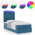 Estructura de cama otomana colchones terciopelo azul