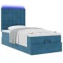 Estructura de cama otomana colchones terciopelo azul