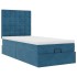 Estructura de cama otomana colchones terciopelo azul