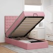 Estructura de cama otomana colchones terciopelo rosa 100x200cm