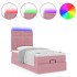 Estructura de cama otomana colchones terciopelo rosa