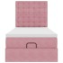 Estructura de cama otomana colchones terciopelo rosa